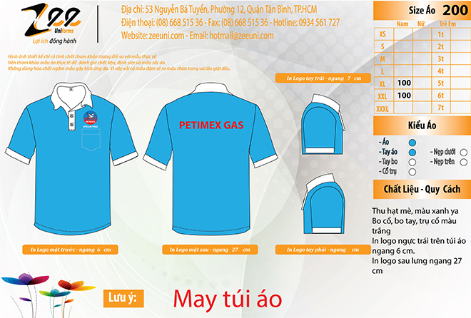 Market thiết kế áo thun đồng phục Petimex Gas