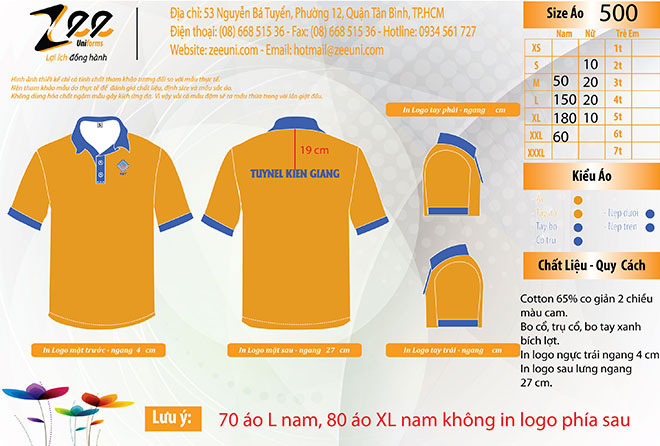 Market thiết kế áo thun đồng phục công nhân gạch ngói Kiên Giang.